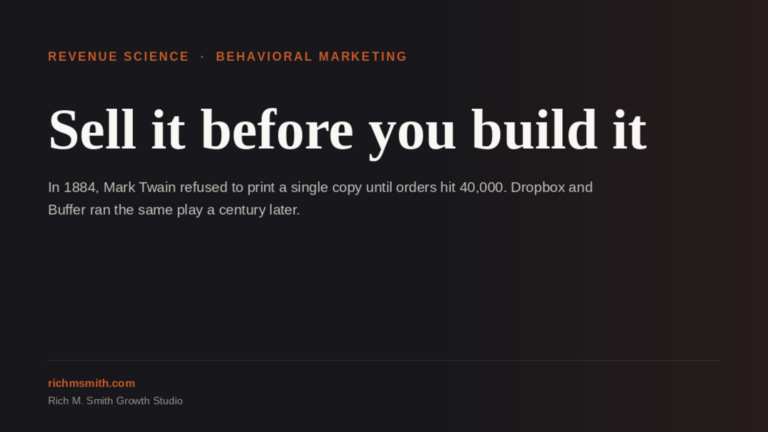 Sell before you build framework presentation graphic